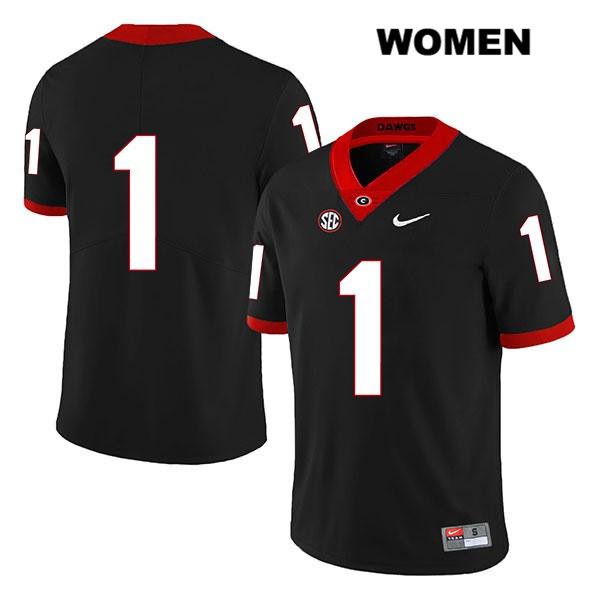 Georgia Bulldogs Women's George Pickens #1 NCAA No Name Legend Authentic Black Nike Stitched College Football Jersey OXD7556MA